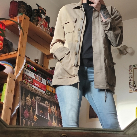 Obey propaganda full zip military styke utility green jacket - size small - Picture 7 of 7